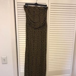 Tribal Aztec Print brown maxi dress